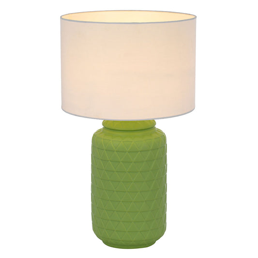TFS CERAMIC TABLE LAMP 25wE27max D:300 H:530 GREEN / WHITE