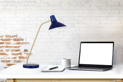 TFS TABLE LAMP 25wE27max H:645 D:180 BLUE/ BRASS MATT/BLUE ROCKET SWITCH
