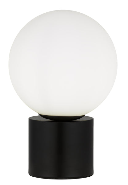 TFS TABLE LAMP 25wE27max D:200 H:300 Inline Switch BLACK BASE/OPAL GLASS