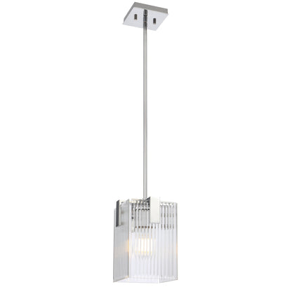 Zanomont TFS 1 LT PENDANT 25wE27max L180 W180 H250 rod (2*600+ 1*300) CHROME / CLEAR GLASS