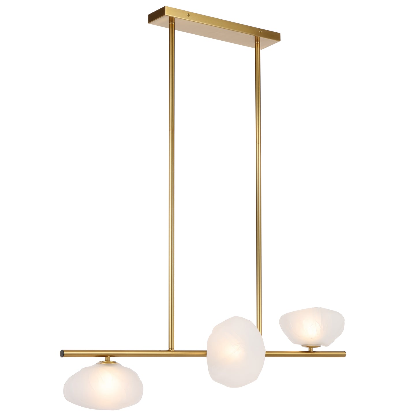 Amiens TFS 3 HORIZONTAL LTS PENDANT 3x6wG9max GLASS D200 ANT GOLD / FROST GLASS