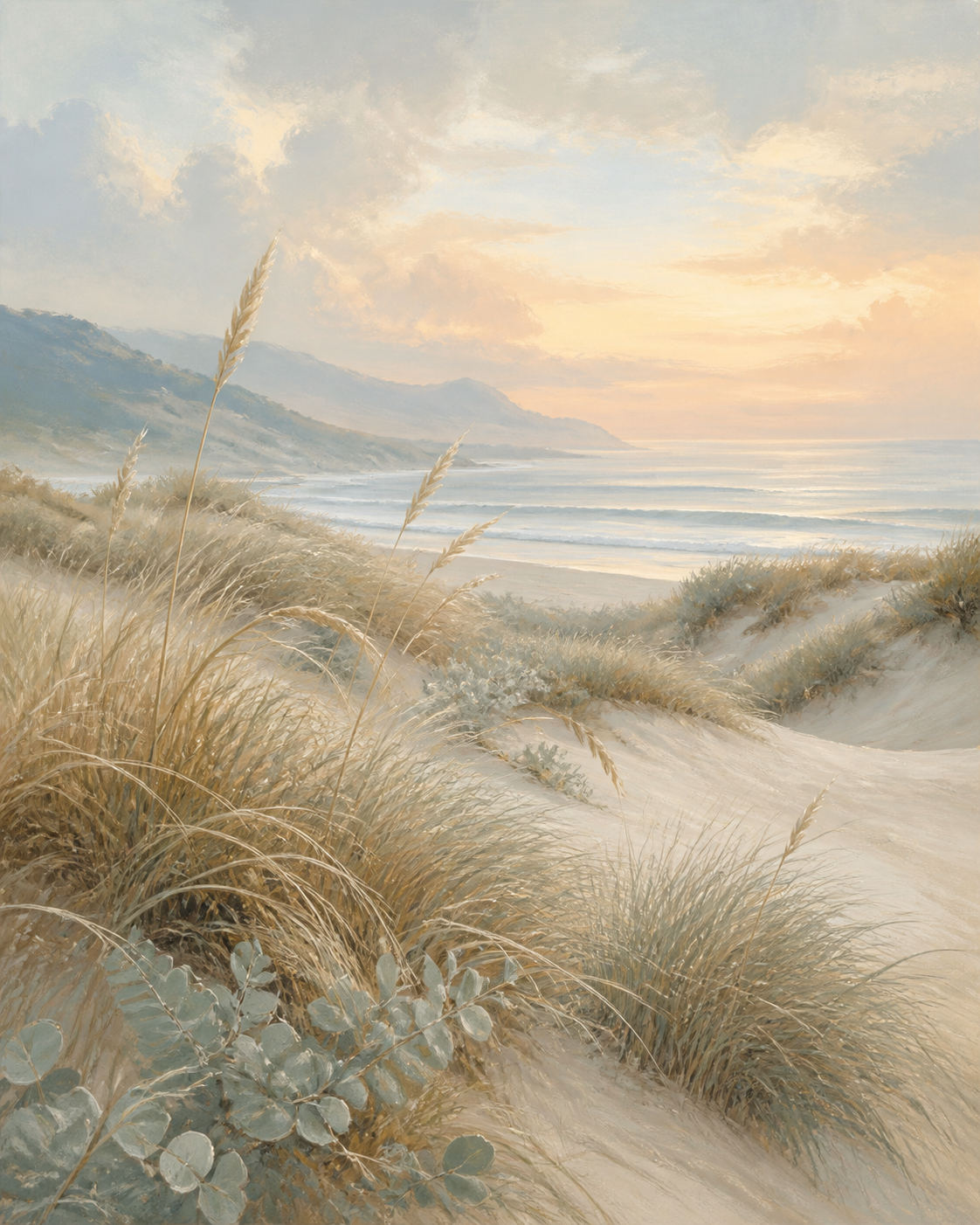 Dune Grass Morning coastal artwork detail