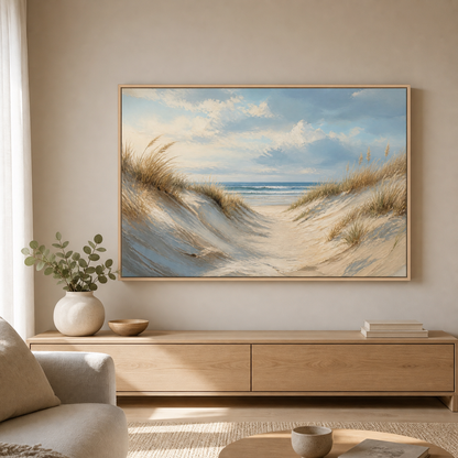 Dune Passage birch floating frame landscape lifestyle view