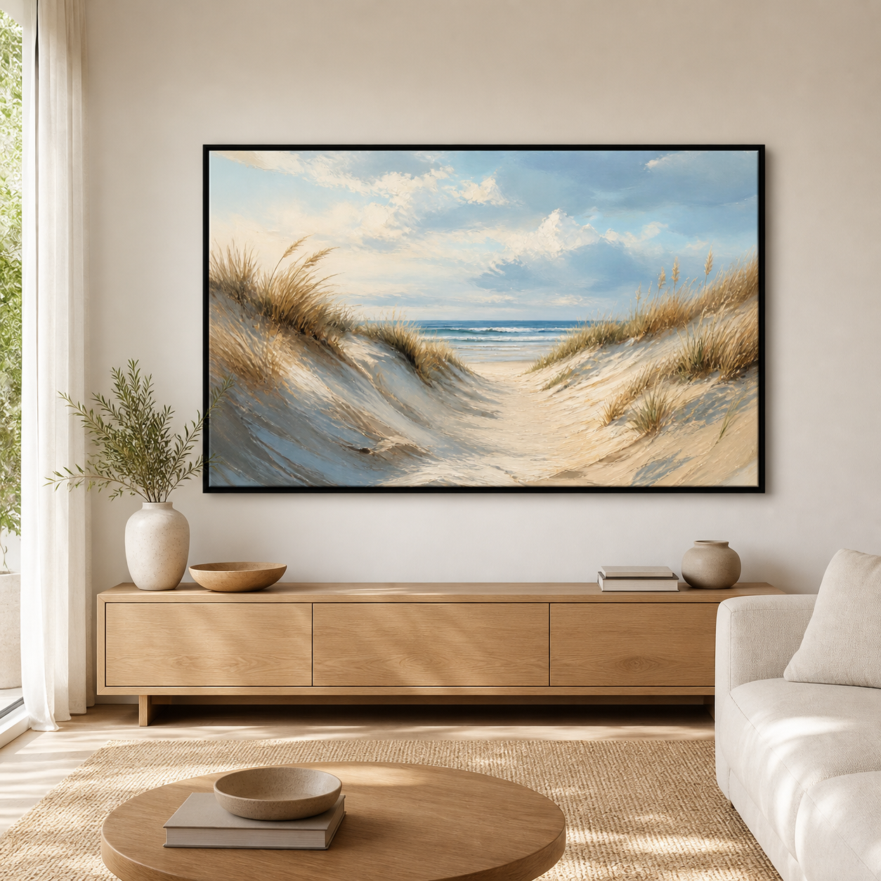 Dune Passage black floating frame landscape lifestyle view