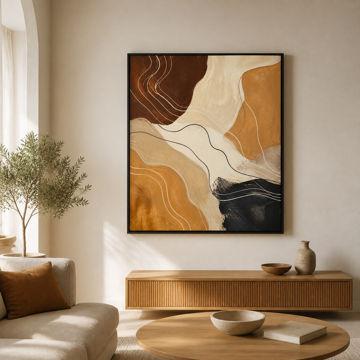 Earthline Study black floating frame lifestyle view