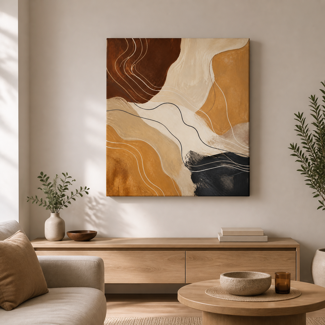 Earthline Study stretched canvas lifestyle view
