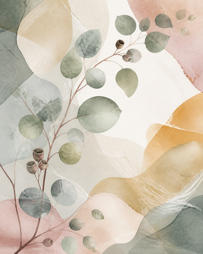 Eucalyptus Reverie artwork formatted for 40 by 50 centimetre canvas