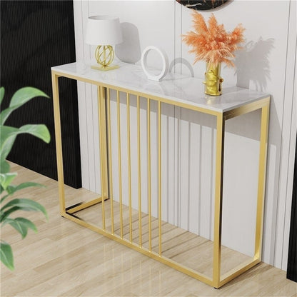 Golden Console Table for Hallway Entryway