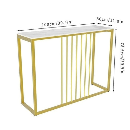 Golden Console Table for Hallway Entryway