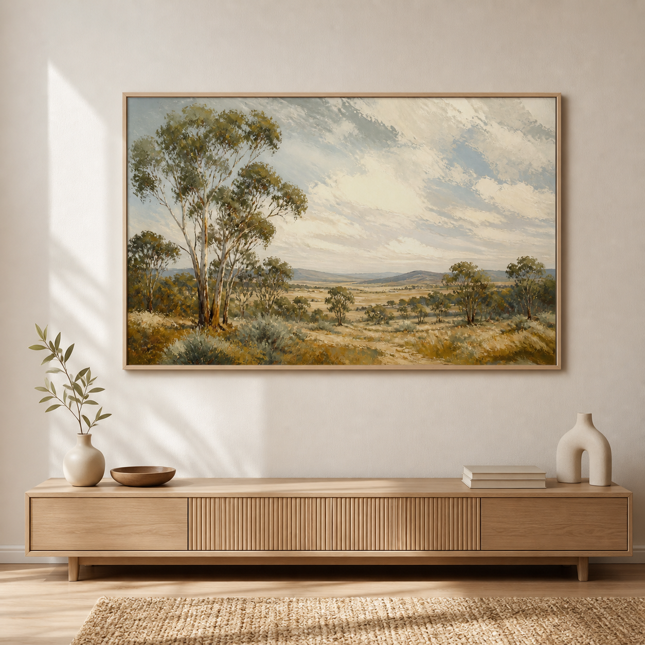 Gumtree Horizon birch floating frame landscape lifestyle view