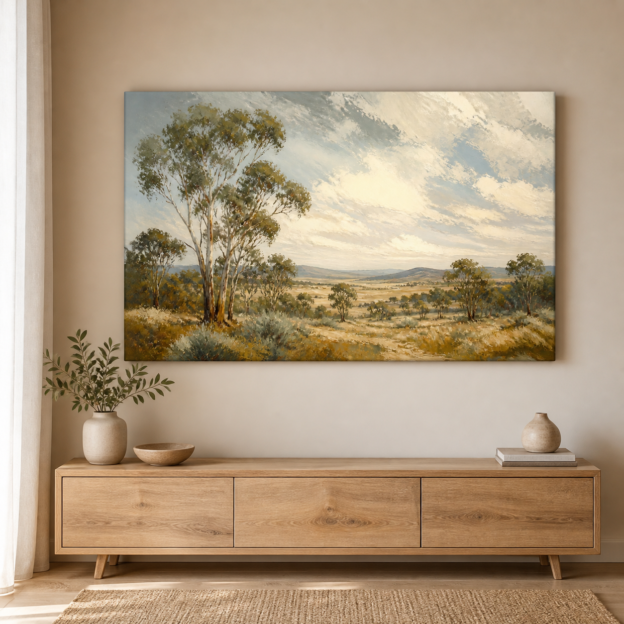 Gumtree Horizon landscape stretched canvas lifestyle view