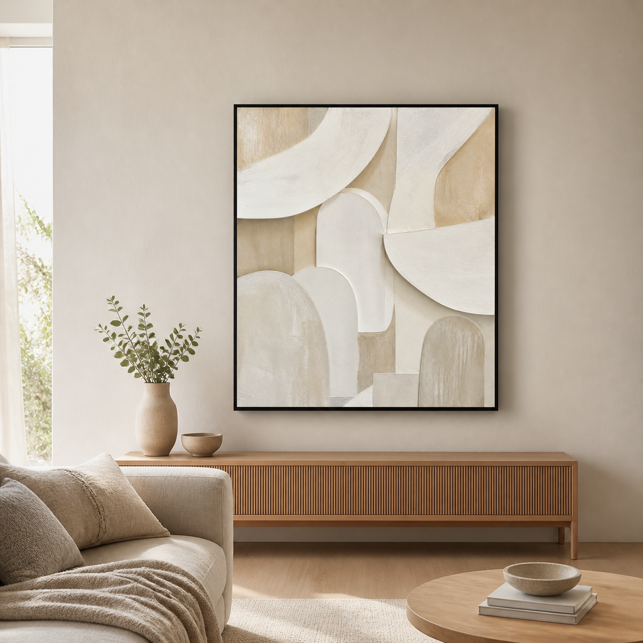 Ivory Assembly black floating frame lifestyle view