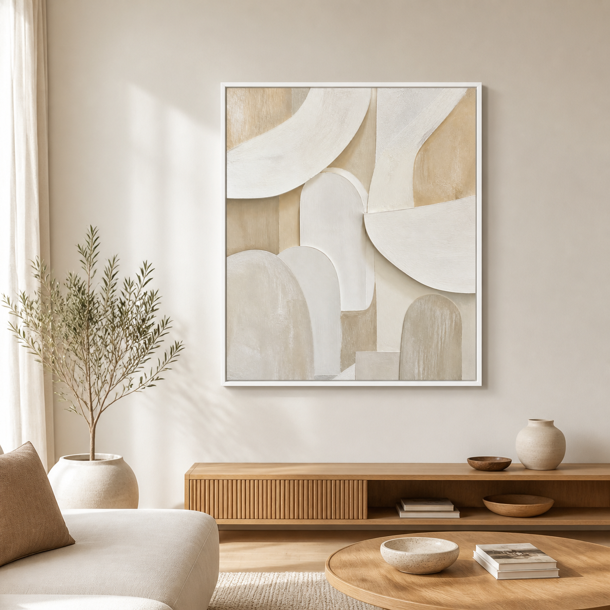 Ivory Assembly white floating frame lifestyle view