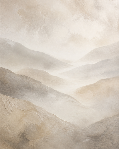 Mist Between Hills neutral abstract artwork detail
