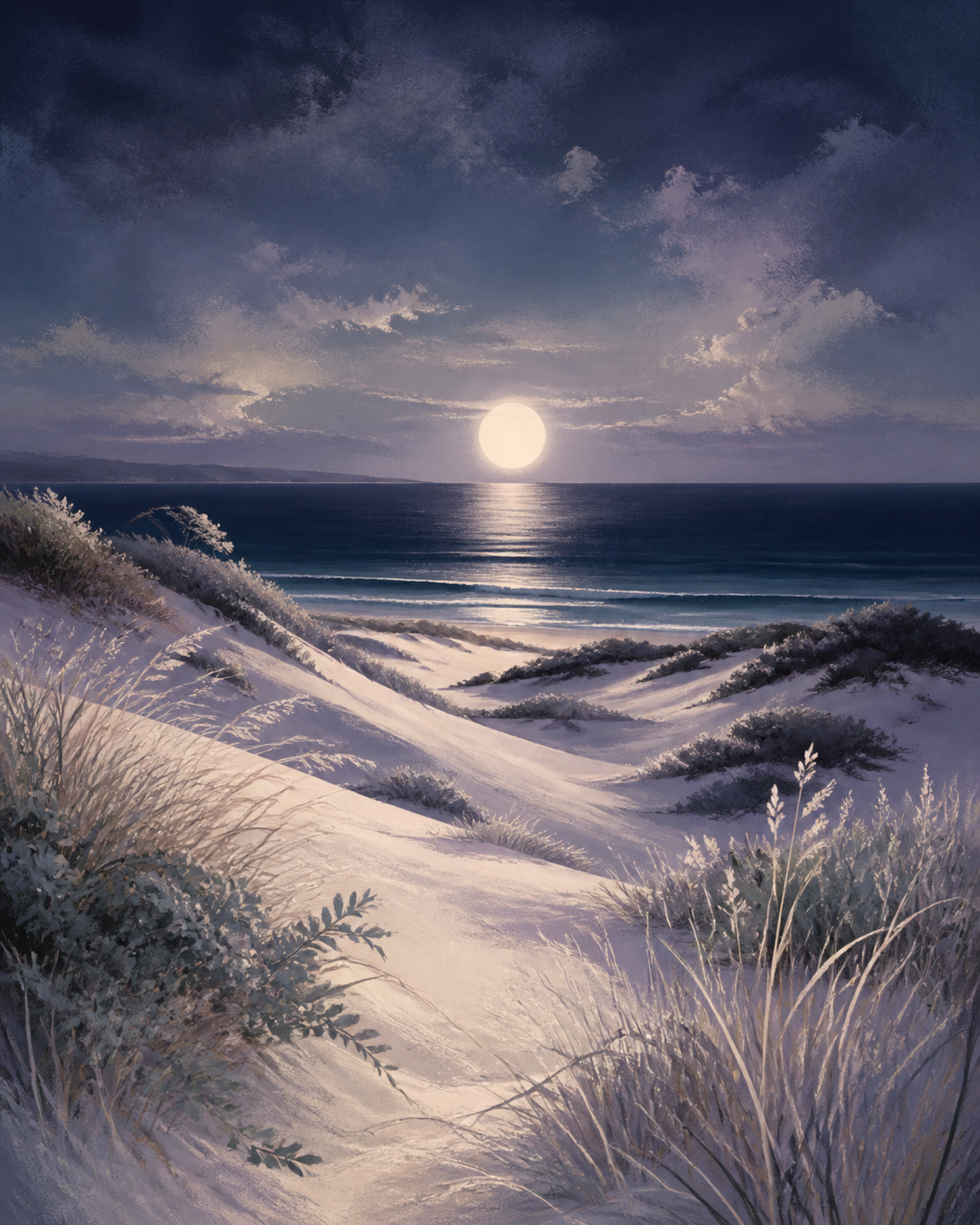 Moonlit Dunes artwork formatted for 40 by 50 centimetre canvas