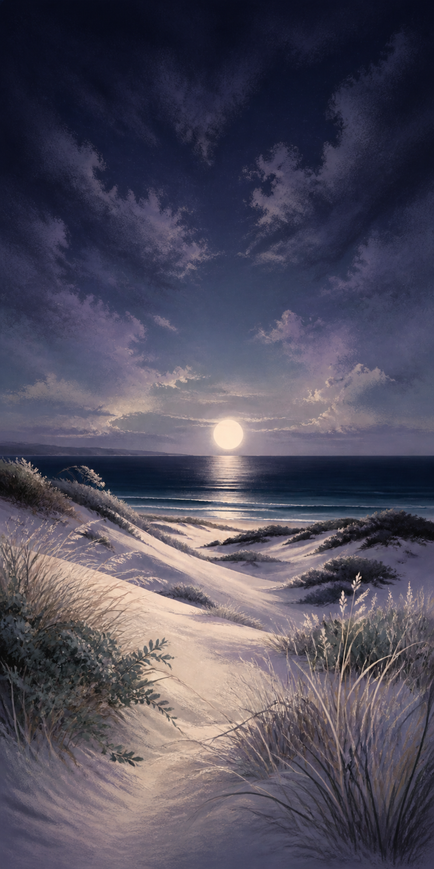 Moonlit Dunes artwork formatted for 60 by 120 centimetre canvas
