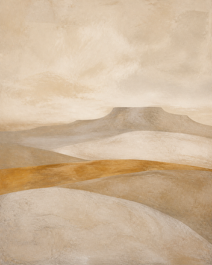 Ochre Horizon neutral abstract artwork detail