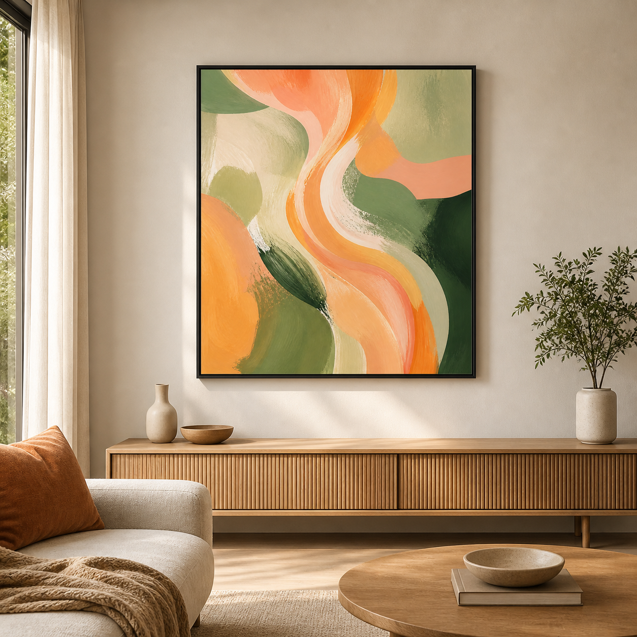Peach Current black floating frame lifestyle view