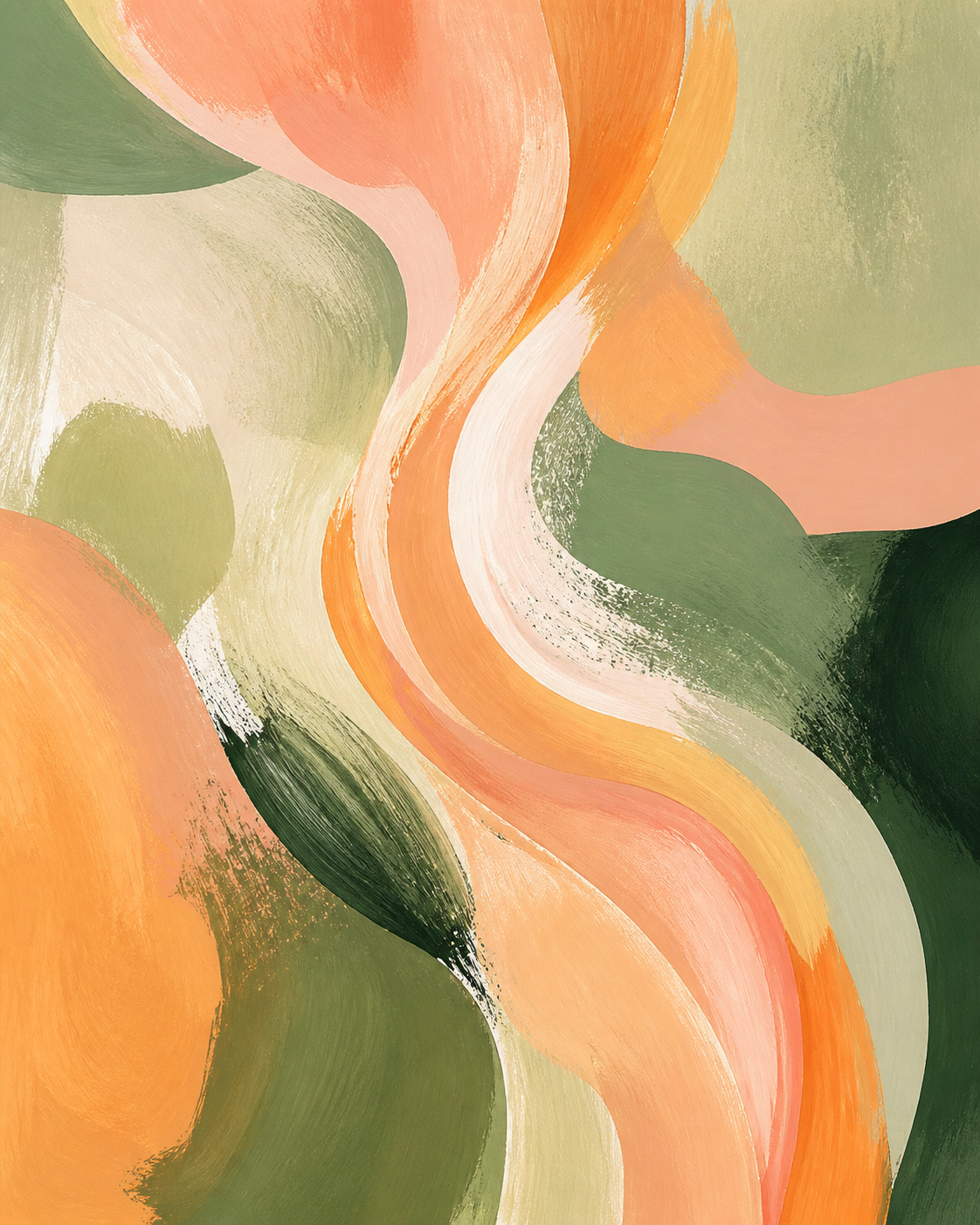 Peach Current abstract canvas artwork