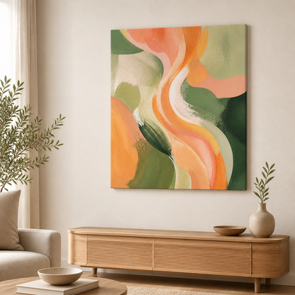 Peach Current stretched canvas lifestyle view