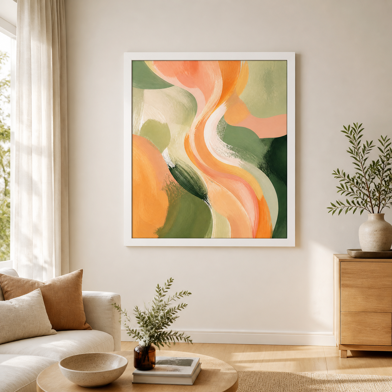 Peach Current white floating frame lifestyle view