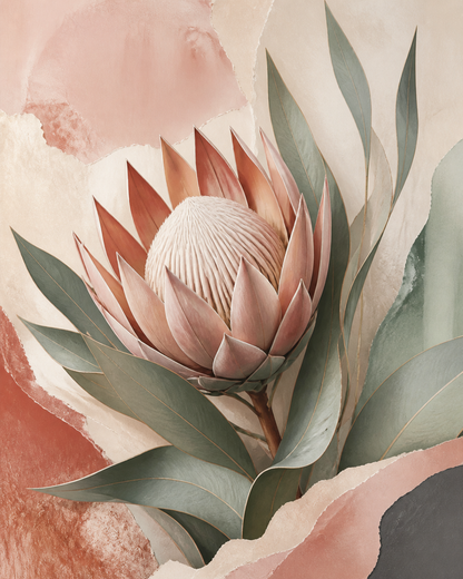 Protea Hush artwork formatted for 40 by 50 centimetre canvas
