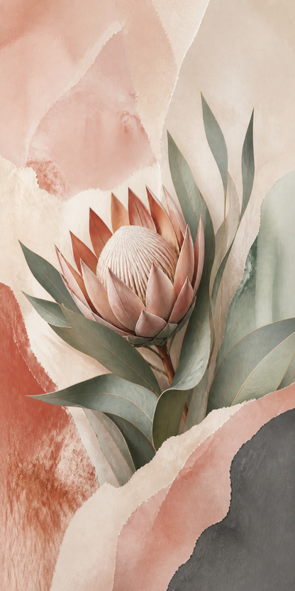 Protea Hush artwork formatted for 60 by 120 centimetre canvas