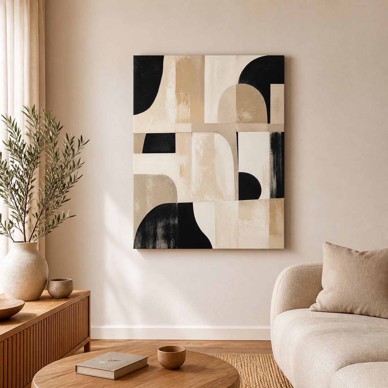 Quiet Facade stretched canvas lifestyle view