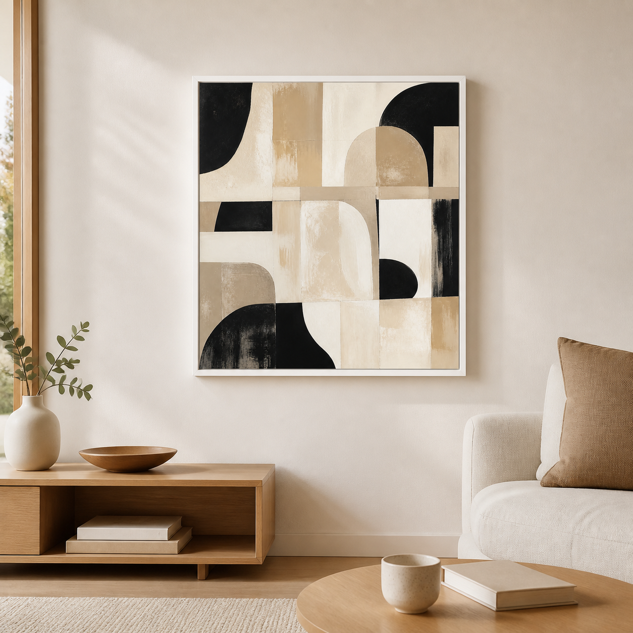 Quiet Facade white floating frame lifestyle view