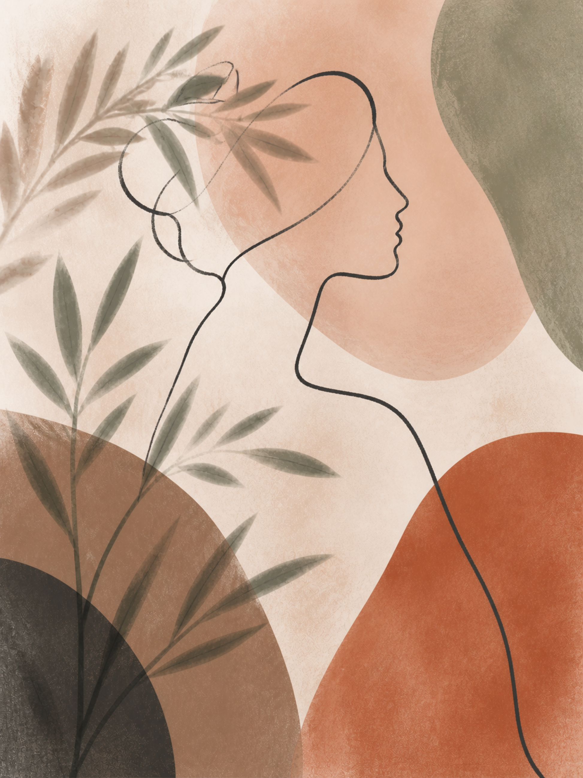 Quiet Muse artwork formatted for 60 by 80 centimetre canvas