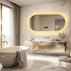 Silver Oval Bluetooth LED Bathroom Mirror