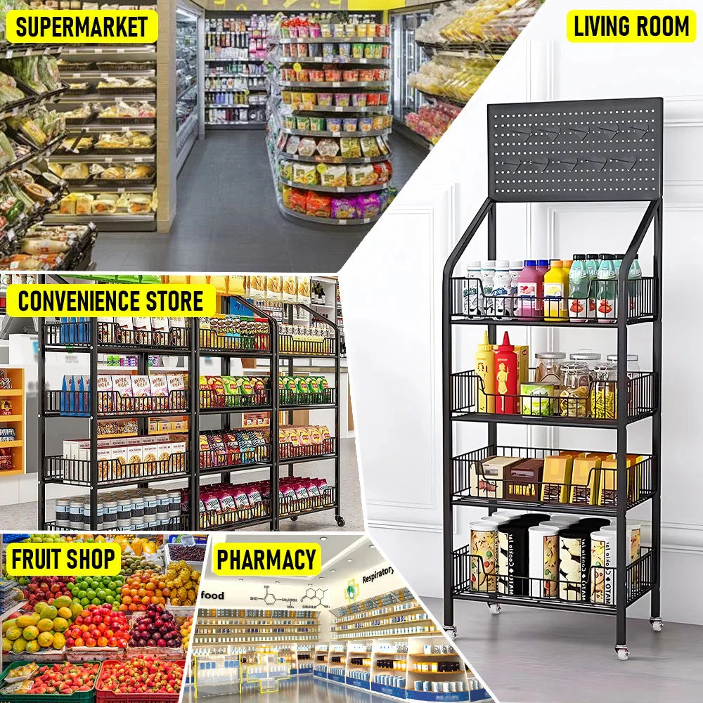 Multipurpose 4 Tier Iron Storage Shelf Organiser