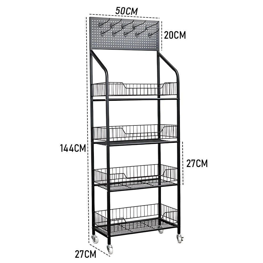 Multipurpose 4 Tier Iron Storage Shelf Organiser