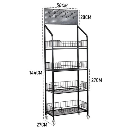 Multipurpose 4 Tier Iron Storage Shelf Organiser