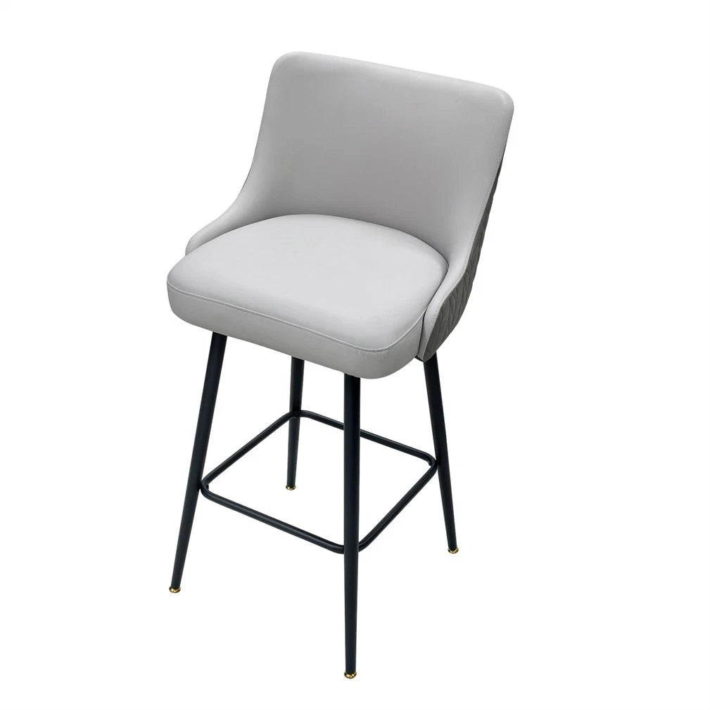 Swivel Counter Height Bar Stool Upholstered Pub Bar Bistro Cafe Chair Metal Legs