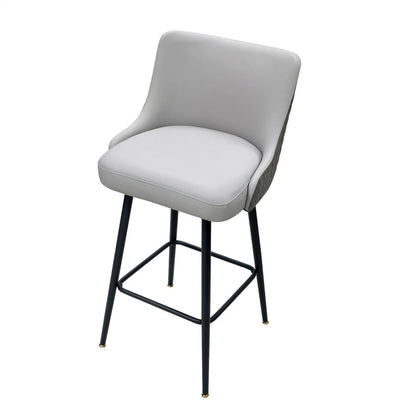 Swivel Counter Height Bar Stool Upholstered Pub Bar Bistro Cafe Chair Metal Legs