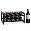 2-Tier 8 Bottle Wine Rack W Adjustable Foot Pads for Home Kitchen Black