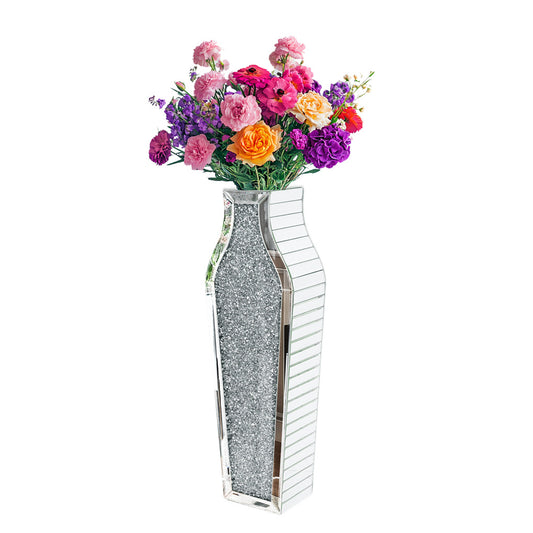 Shop Now - P&P Tall Silver Crushed Diamond Vase - Australia