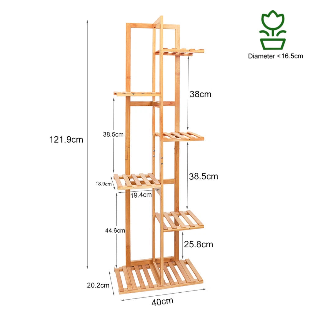 Indoor Outdoor Bamboo Tall Flower Display Stand