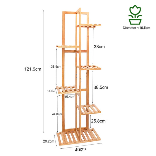 Indoor Outdoor Bamboo Tall Flower Display Stand