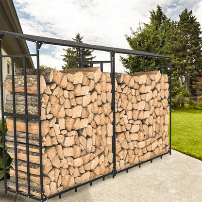XL Metal Log Rack for Fireplace and Wood Storage