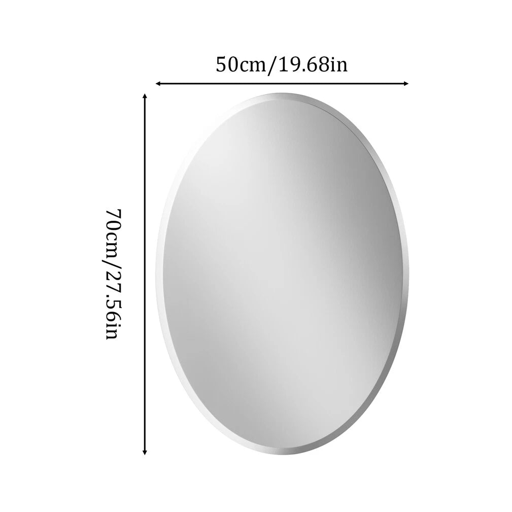 Beveled Glass Wall Mirror for Bathroom & Living Room(#5 Long Oval - 50x100cm/ 19.68x39.37 inch)