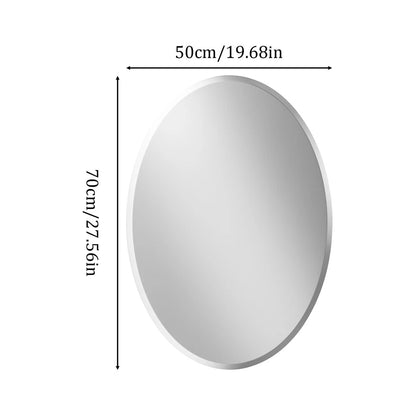 Beveled Glass Wall Mirror for Bathroom & Living Room(#5 Long Oval - 50x100cm/ 19.68x39.37 inch)