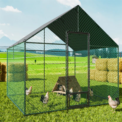 P&P 3-6M Walk-In Chicken Coop Run Outdoor Hen Cage Enclosure with Cover