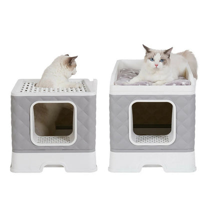 Buy Enclosed Cat Litter Box with Odor Control & Bed AU