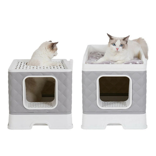 Buy Enclosed Cat Litter Box with Odor Control & Bed AU
