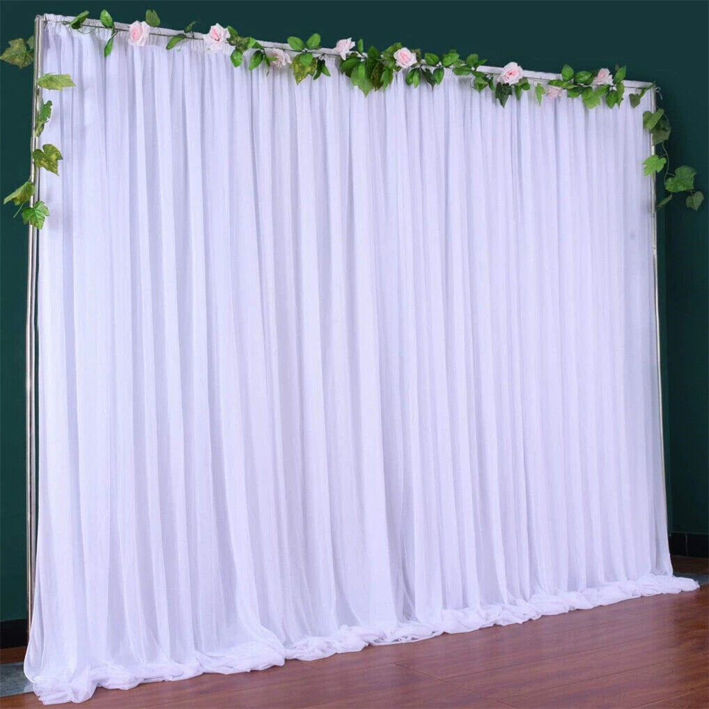 White Sheer Backdrop Drape for Stylish Weddings and Birthdays(3m x 6m)