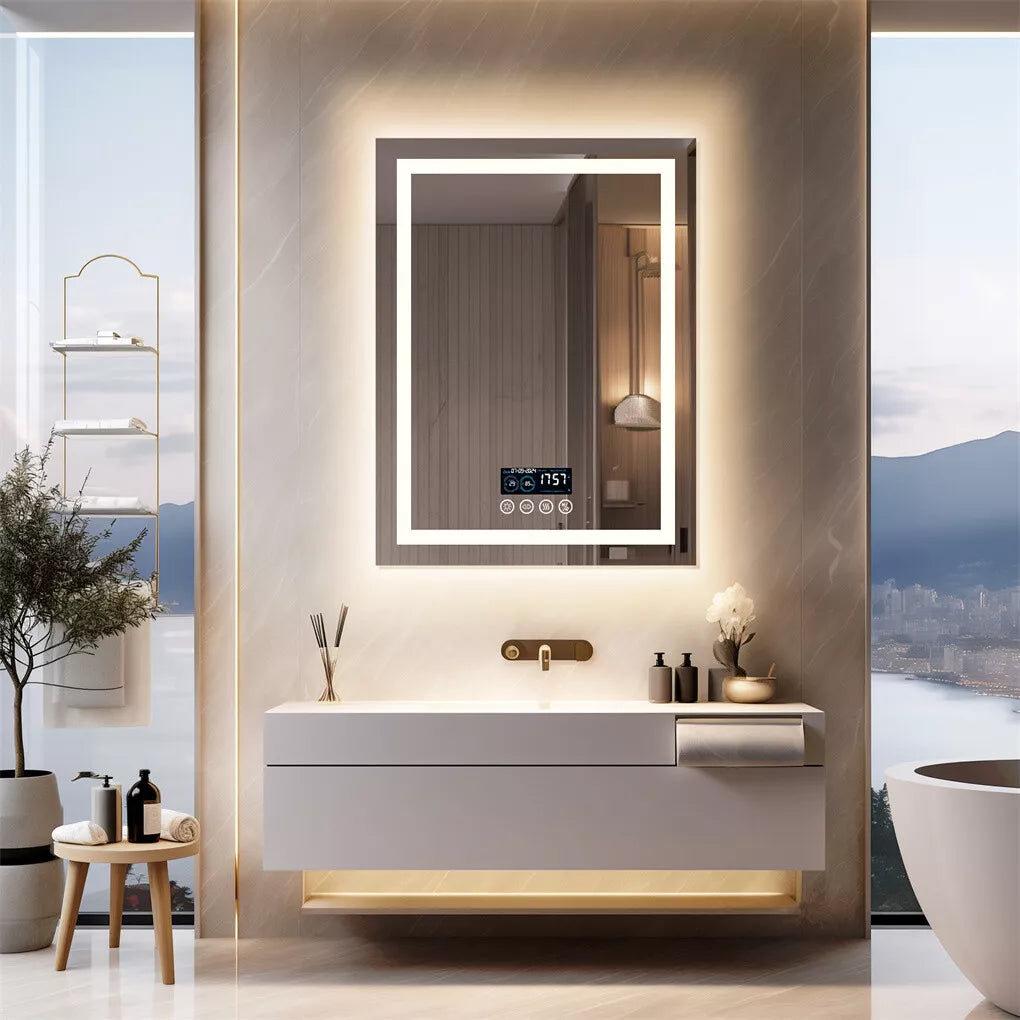 LUVODI LED Bathroom Mirror with Bluetooth Speaker, Anti-Fog, and Memory Function