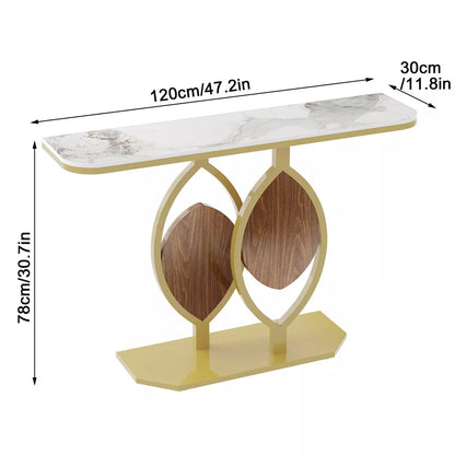 Modern Marble Console Table – Sleek Accent Table for Living Room or Entryway