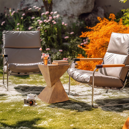 P&P Twist Table Teak Root Shape Stool Pedestal Concrete Accent Table Coffee End Desk